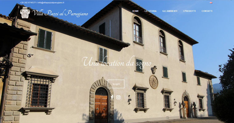 Villa Pazzi al Parugiano sito web reallizzato con wordpress